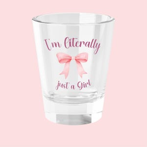 Shot Glass, Girls Coquette Drink, Bachelorette 21st Birthday Gift, 1.5oz, Cute Party Favor Glassware, Funny Shot Glasses, Gift for Bestie