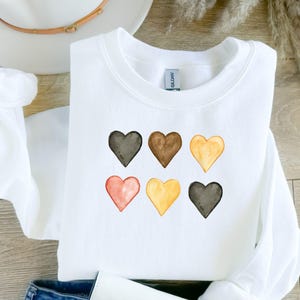 Watercolor Hearts Sweatshirt: Valentines Day Pullover