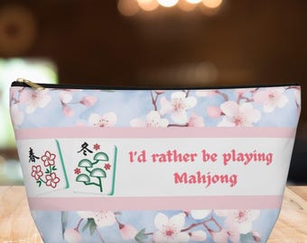 Bolsa de fichas de mahjong con diseño de flor de cerezo: bolsa con accesorios florales