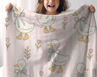 Goose Plush Blanket – Velveteen Nursery Decor, Baby Shower Gift