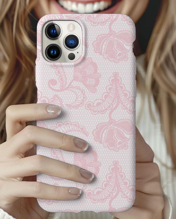 Pink Floral Lace Phone Case: Girly Protective iPhone & Galaxy Cover Pink Floral Lace Phone Case: Girly Protective iPhone & Galaxy Cover