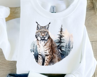 Vintage Lynx Winter Sweatshirt: Retro Animal Lover Crewneck