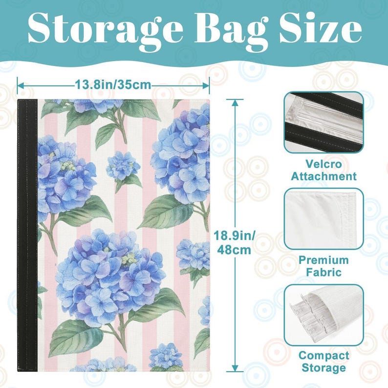 Blue Hydrangea Mahjong Tile Racks with Pusher and Bag image 4