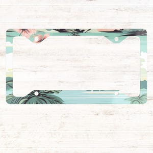 Hawaiian License Plate Frame: Tropical Beach Car Accessory
