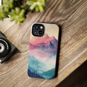 Watercolor Mountain iPhone Case: Protective Nature Lover Gift that's impact-resistant image 6