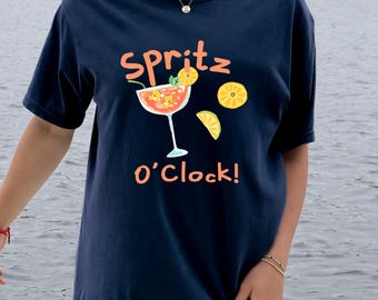 Aperol Spritz Cocktail T-shirt: Garment-Dyed Summer Drink Tee