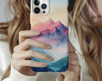 Watercolor Mountain iPhone Case: Protective Nature Lover Gift that's impact-resistant