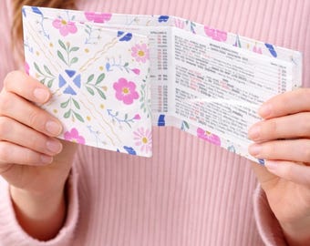 Floral Mahjong Card Holder Set | Pink Blue Score Card Sleeve Accessories