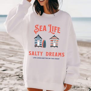 Sea Life Beach Lover Sweatshirt, Nautisches Shirt, Strand Urlaub, Sommer Pullover, Küsten Shirt, Unisex Pullover