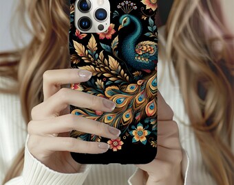 Peacock iPhone Tough Case: Colorful Bird Art, Protective Cover