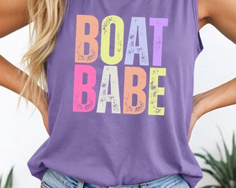 Boat Babe Tank Top: Garment-Dyed Cotton Sleeveless Shirt