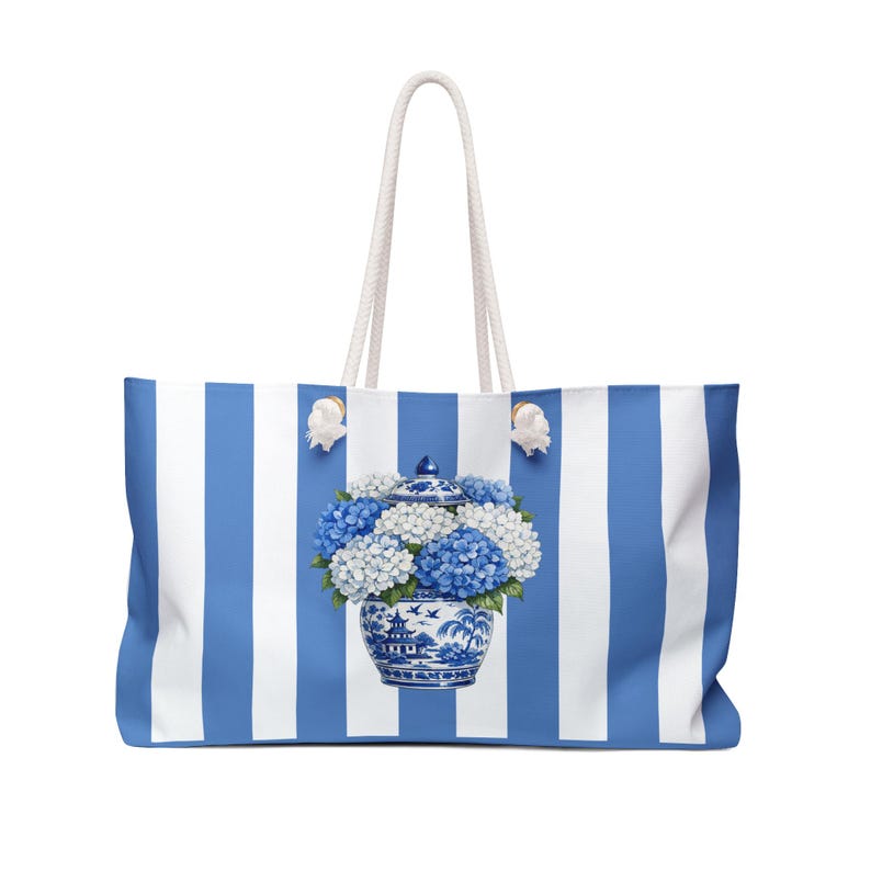 Blue Hydrangea Chinoiserie Mahjong Mat, Tote, Tile Bag | Coastal Game Accessories Accessory Tote