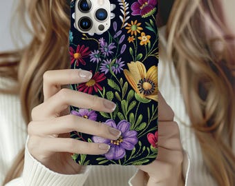 Wildflower Floral iPhone Case: Tough, Impact Resistant, Glossy Finish