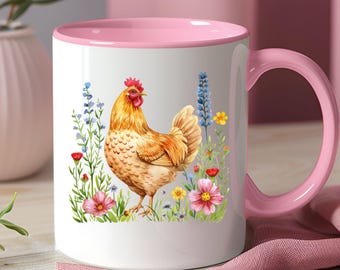 Chicken Coffee Mug: Farmhouse Kitchen Decor, Animal Lover Gift