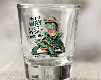 Funny Frog Meme Shot Glass: Novelty Inspirational Barware