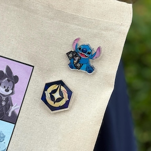Disney Lorcana Inspired Pin ~ Stitch & Illuminary Symbol