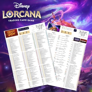 Disney Lorcana Reign of Jafar (Set 8) + Promo Checklist ~ Digitaler Download Kartenliste