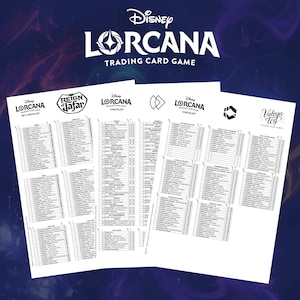 Disney Lorcana Reign of Jafar (set 8) + Promo Checklist Black & White ~ Digital Download Kartenliste