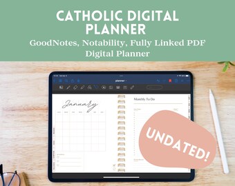 UNDATED Catholic Digital Planner | Hyperlinked GoodNotes & Notability Planner for Faith-Filled Women