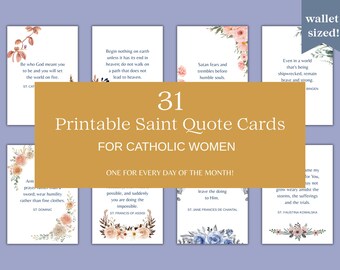 31 CATHOLIC Saint Quote Cards Printable for Busy Catholic Moms
