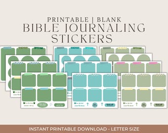 Adesivi stampabili per il Bible Journaling / Adesivi per agenda e diario biblico, foglio di adesivi con versetti biblici per diario devozionale e di preghiera (DIGITALE)