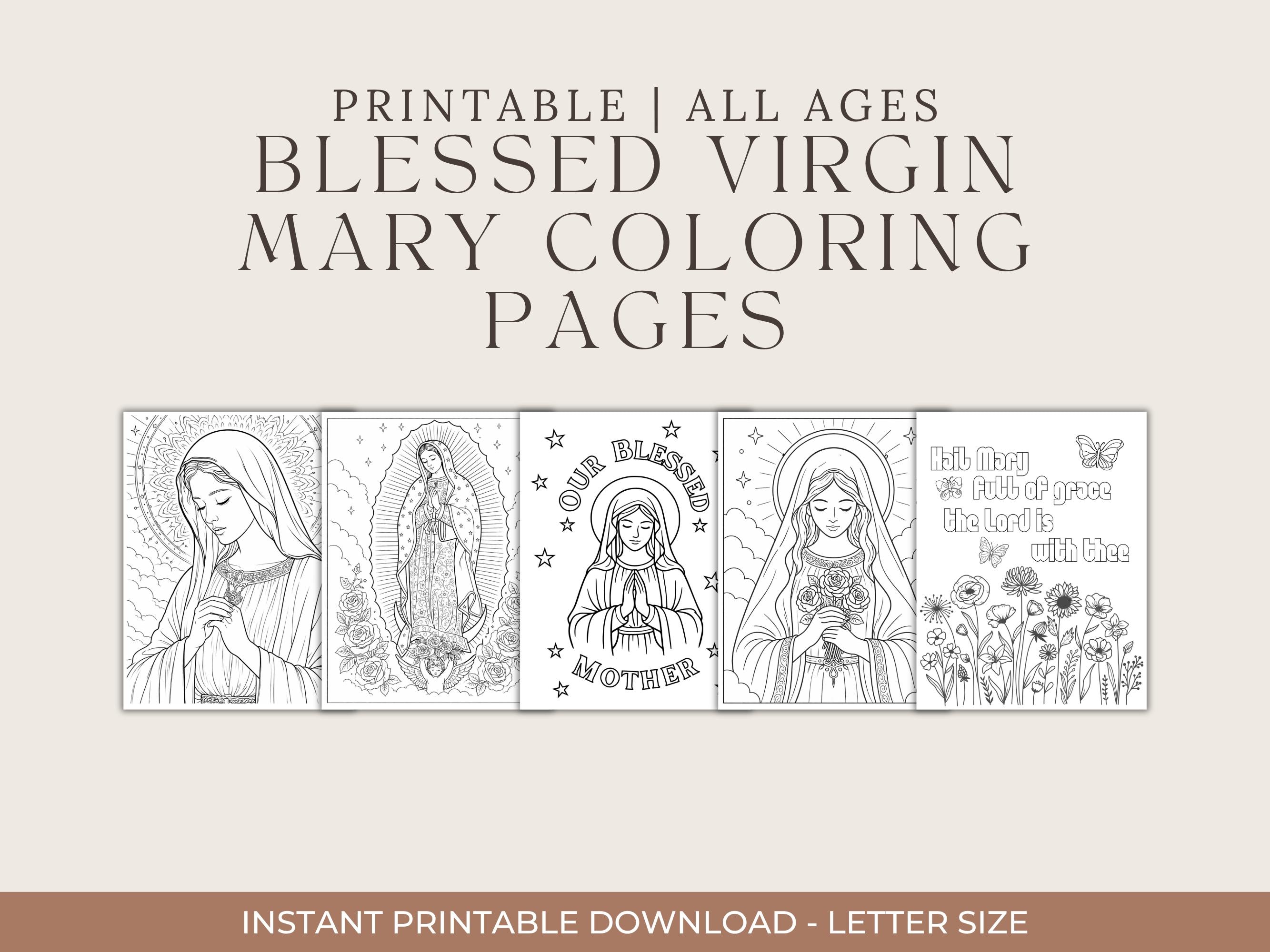 Virgin Mary Mother of Jesus Coloring Pages for Kids | Homeschool ...