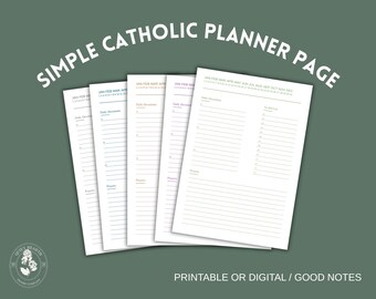 Christian Catholic Daily Planner Page | To-Do List, Devotions, Prayers (Digital Download)
