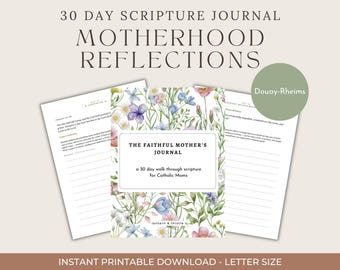 Diario della mamma fedele / Devozioni per mamme cattoliche / Diario delle Scritture di 30 giorni / Diario di preghiera stampabile / Regalo per mamme cattoliche