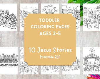 10 Stories of Jesus Coloring Pages Christian Toddler Activity