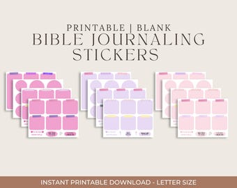 Adesivi stampabili per il Bible Journaling / Adesivi per agenda e diario biblico, foglio di adesivi con versetti biblici per diario devozionale e di preghiera (DIGITALE)