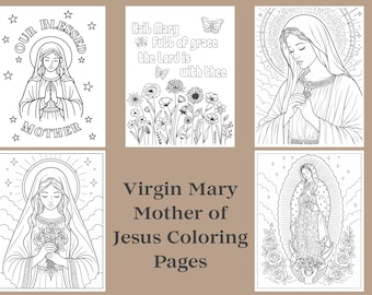 Virgin Mary Mother of Jesus Coloring Pages for Kids | Homeschool Activity