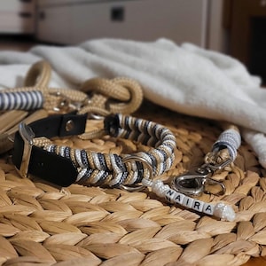 Braided collar with leash