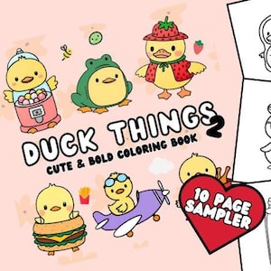 Duck Things 2: Coloring Book Featuring Cute Ducks for Kids, Teens, Adults, Big Bold Simple Coloring Book for Relaxation, Stress-relief, ADHD