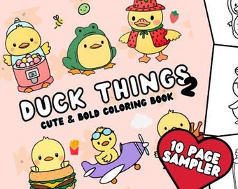 Duck Things 2: Coloring Book Featuring Cute Ducks for Kids, Teens, Adults, Big Bold Simple Coloring Book for Relaxation, Stress-relief, ADHD