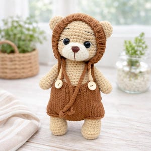 Handmade Crochet Teddy Bear: Tiny Amigurumi Plushie