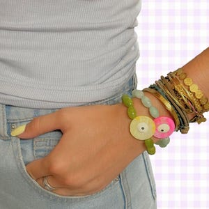 Eye Protect You, Bracelet en Perles Colorées avec Pierre et Gros Œil - Bijoux Bohème, Bracelet Protecteur, Accessoire Mode, Cadeau Original