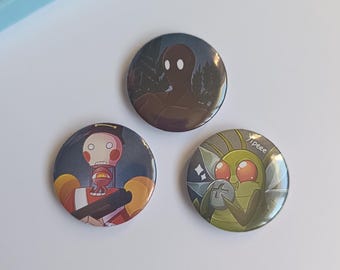 44mm badges, Lethal Company, Yipee, Bracken, Nutcracker