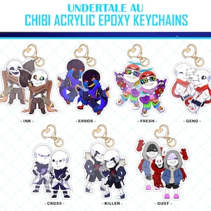 Undertale Ink Keychain Undertale Au's Keychain Error, Ink, Cross, Geno, Fresh, Outer, Killer ...