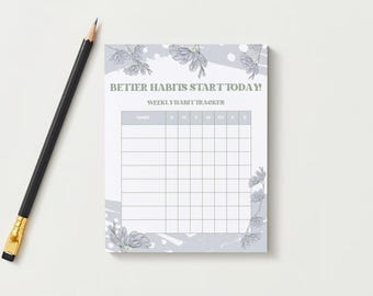 Habit Tracker | Habit Tracker Printable | Digital Habit Tracker | Habit Tracker Worksheet | Weekly Habit Tracker Digital Download