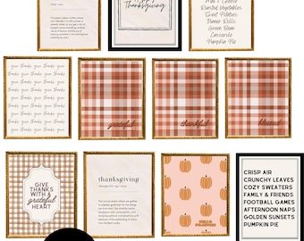 Thanksgiving Printable Gallery Wall Art Bundle | 11 Print at Home Friendsgiving Prints | Fall Home Decor | Digital Download | Fall Art