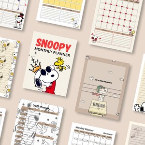 SNOOPY MONTHLY PLANNER - Etsy
