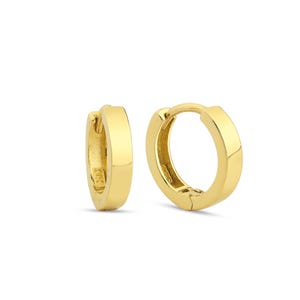 14K Massiv Gold Winzige Creolen - Zierliche Gold Huggie Ohrringe - Minimalistische Gold Ohrringe für Frauen - Kleine Schlichte Gold Huggie Ohrringe