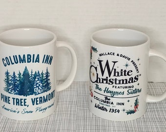 White Christmas & Columbia Inn 15 oz. Mugs  ** Free US shipping
