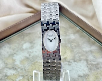 Montre Christian Dior 100 % authentique Miss Dior dorée pour femme Vintage fabriquée en Suisse