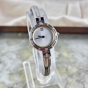 100% Authentic Yves Saint Laurent YSL Silver Bangle Vintage Watch