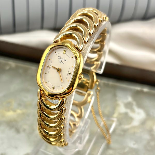 100% Authentic Christian Dior Watch Gold Plated Women’s Vintage Swiss Made