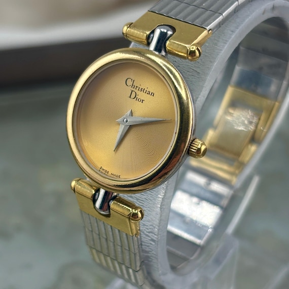 100% Authentic Christian Dior Watch Two Tone Women's Vintage Swiss