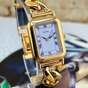 Orologio vintage da donna LOEWE color oro, 100% autentico