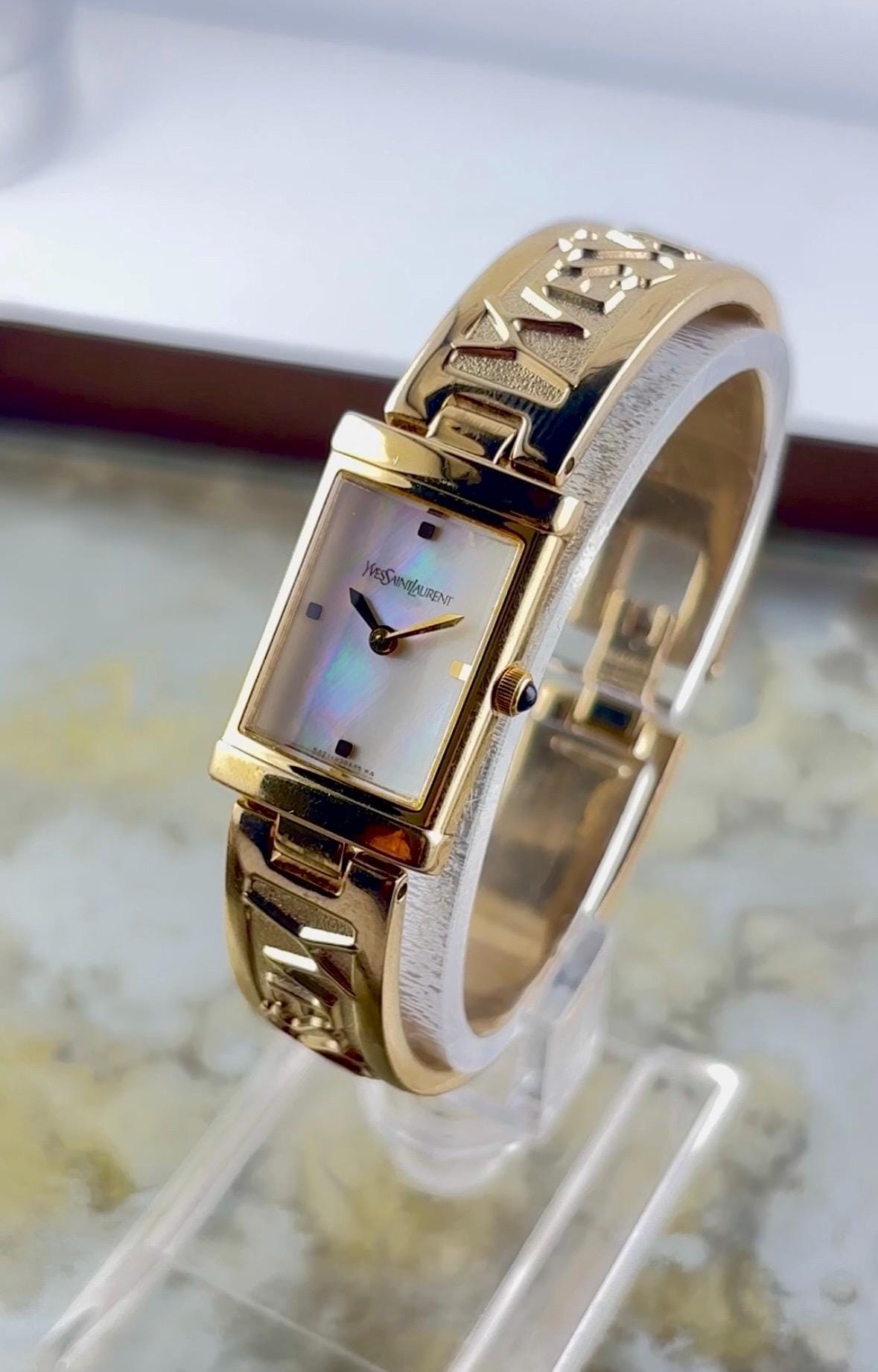 100% Authentic Yves Saint Laurent YSL Watch Gold Tone