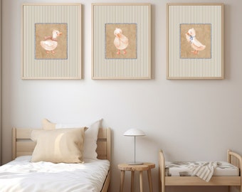Duck Nursery Art Print Set, Kids Room Decor (Digital Download)